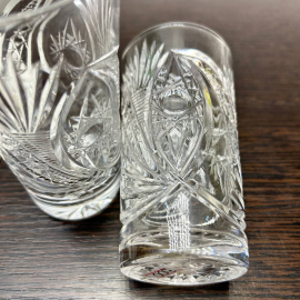 Стаканы из хрусталя для холодных напитков, рисунок от формы. Винтаж, СССР. Цена за 1шт. Картинка 3